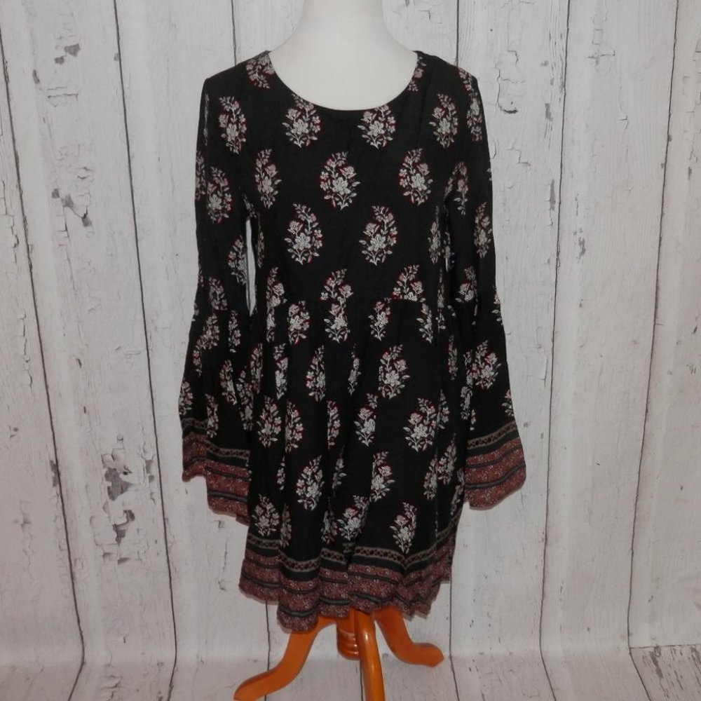 Very J Pull Over Shift Dress Tunic Shirt Boho Size Large Thin Fully Lined 3595